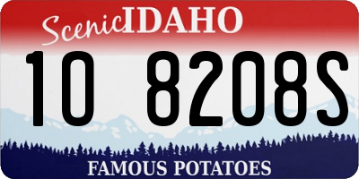 ID license plate 1O8208S