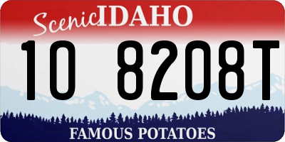 ID license plate 1O8208T
