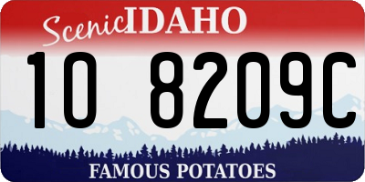 ID license plate 1O8209C