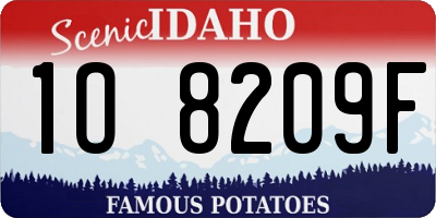 ID license plate 1O8209F