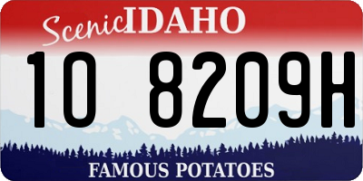 ID license plate 1O8209H