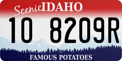 ID license plate 1O8209R