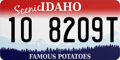 ID license plate 1O8209T