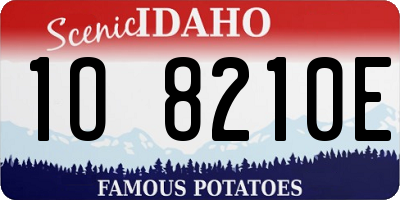 ID license plate 1O8210E