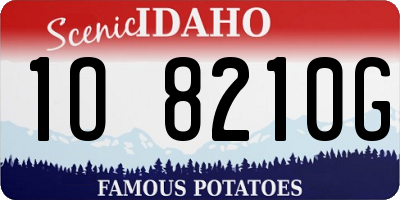 ID license plate 1O8210G