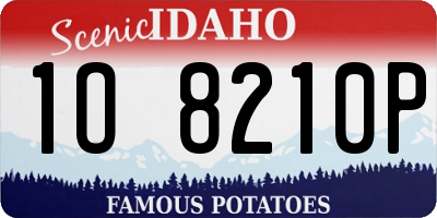 ID license plate 1O8210P