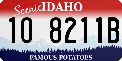 ID license plate 1O8211B