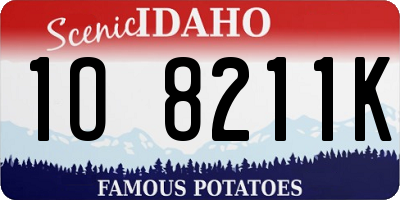 ID license plate 1O8211K