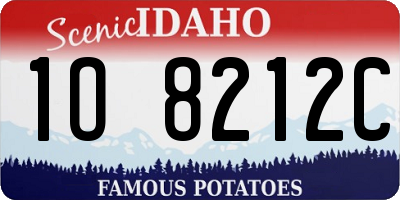 ID license plate 1O8212C