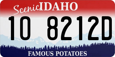 ID license plate 1O8212D