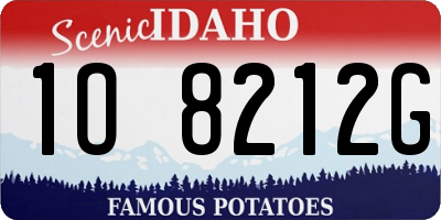 ID license plate 1O8212G