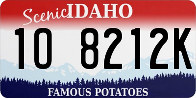 ID license plate 1O8212K