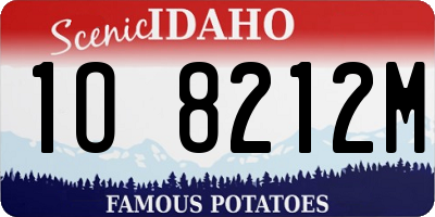 ID license plate 1O8212M