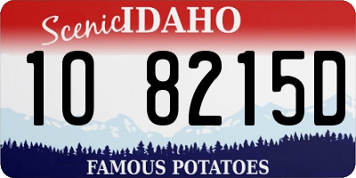 ID license plate 1O8215D