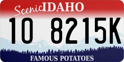 ID license plate 1O8215K
