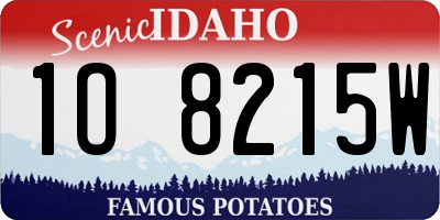 ID license plate 1O8215W