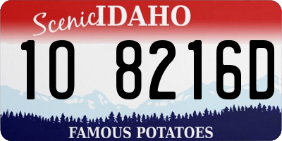 ID license plate 1O8216D