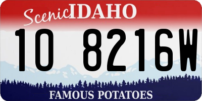 ID license plate 1O8216W
