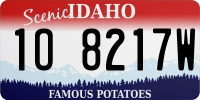 ID license plate 1O8217W