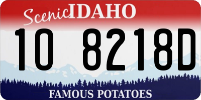 ID license plate 1O8218D