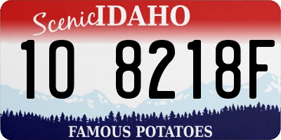 ID license plate 1O8218F