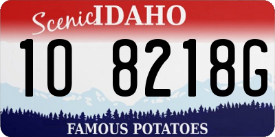 ID license plate 1O8218G
