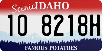 ID license plate 1O8218H