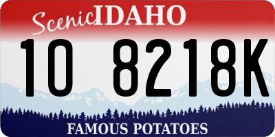 ID license plate 1O8218K