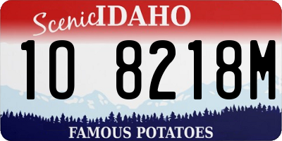 ID license plate 1O8218M