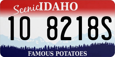 ID license plate 1O8218S