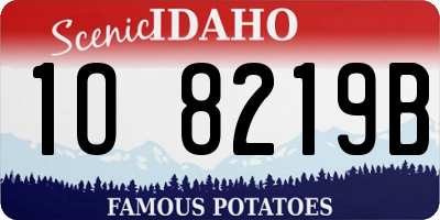 ID license plate 1O8219B