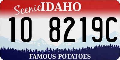ID license plate 1O8219C