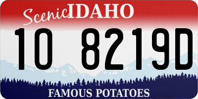 ID license plate 1O8219D