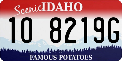 ID license plate 1O8219G