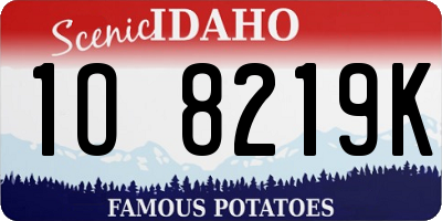 ID license plate 1O8219K
