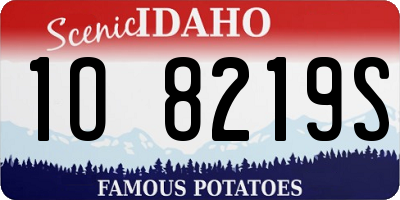ID license plate 1O8219S