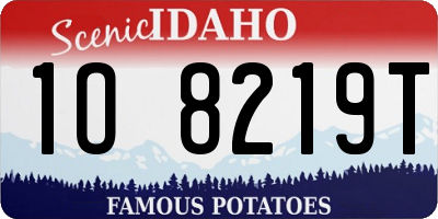 ID license plate 1O8219T