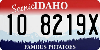 ID license plate 1O8219X
