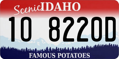 ID license plate 1O8220D