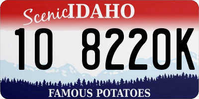 ID license plate 1O8220K