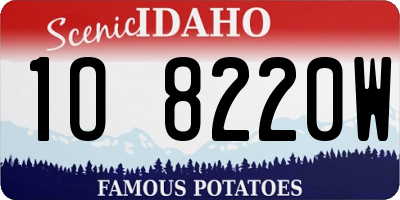 ID license plate 1O8220W