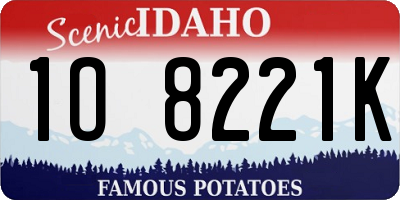 ID license plate 1O8221K