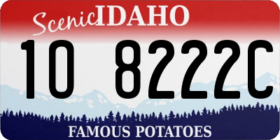 ID license plate 1O8222C