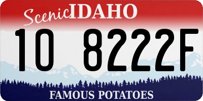 ID license plate 1O8222F