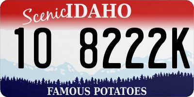 ID license plate 1O8222K