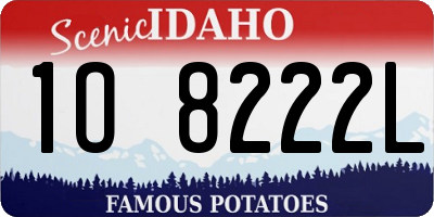 ID license plate 1O8222L