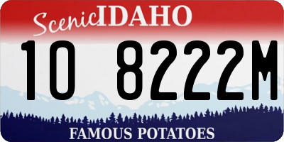 ID license plate 1O8222M