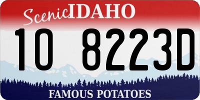 ID license plate 1O8223D