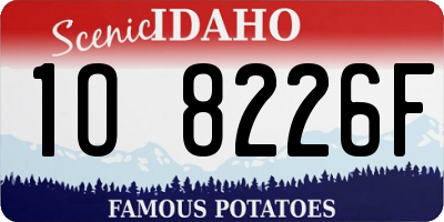 ID license plate 1O8226F