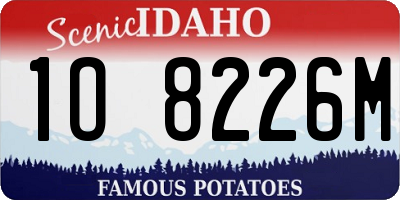 ID license plate 1O8226M